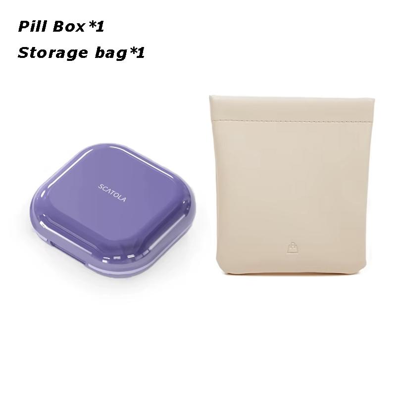 Mini Pill Box Travel Pill Box Lightweight 4 Compartment Pocket Pill Container Daily Portable Medicine Storage Box
