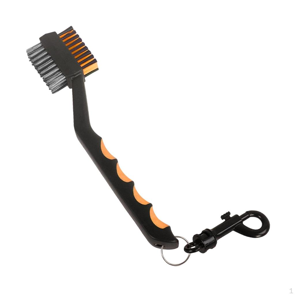 Double Hook Golf Club Cleaning Brush, Non-slip Handle for Dirty , Portable.