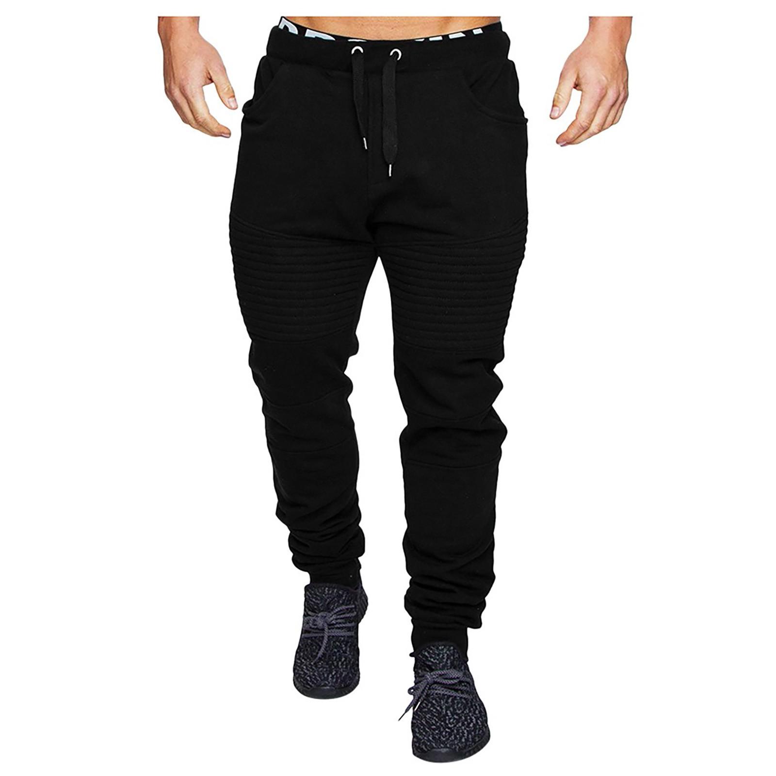

Men s Fashion Casual Business Slim Color Camouflage Jogging Pants Zipper Pants XXL чорний