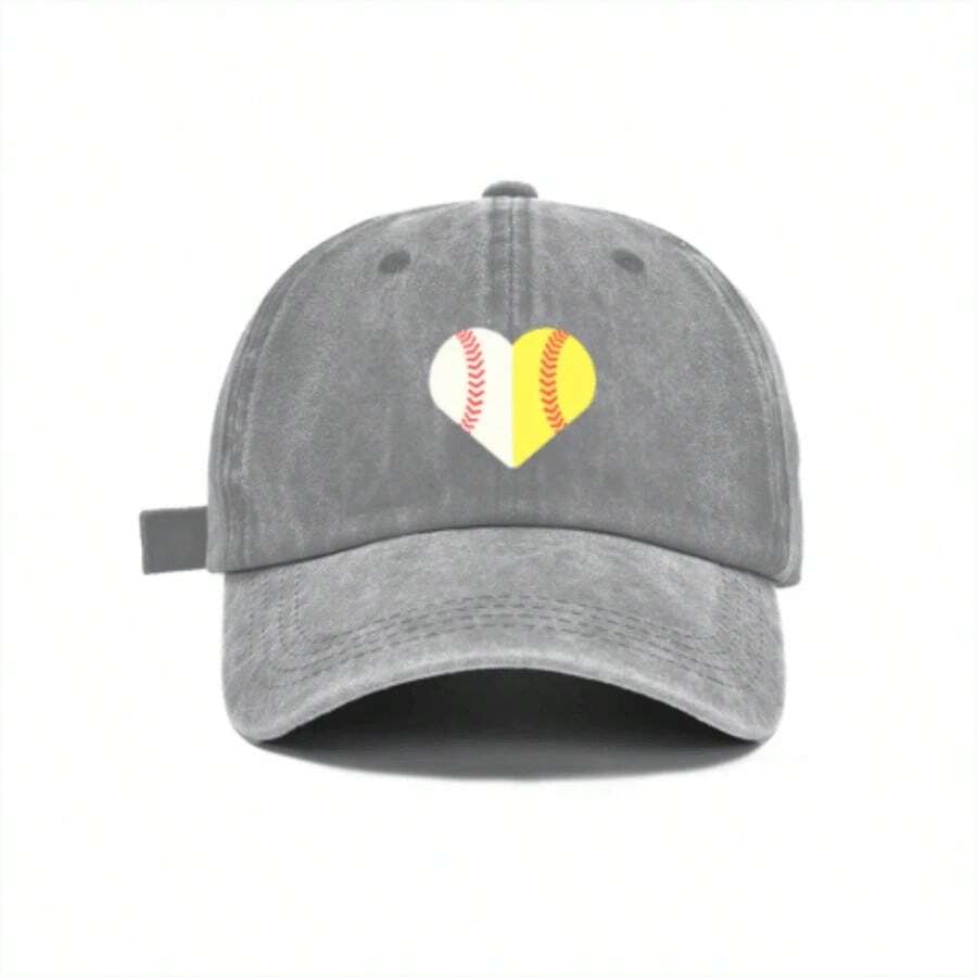Washed Baseball Cap California Letter Print Purple Casual Sun Hat For Adults