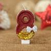 2.95-inch Red Gold Bow Digital Birthday Cake Candles Cake Candles Sparkling Wedding Baby Shower Party Decoration Cake Top Cover