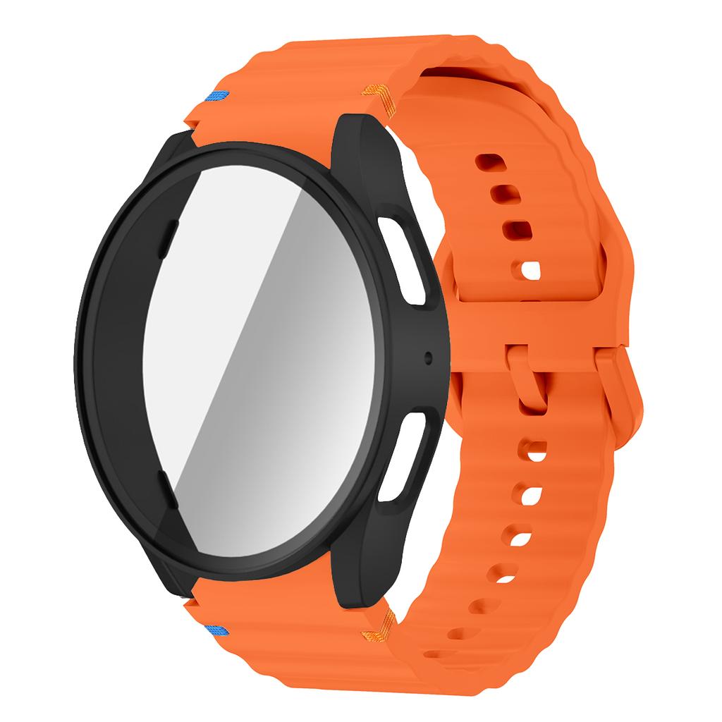 Silicone Strap for Samsung Watch 7 6 5 4 40mm 44mm 5Pro 45mm Band With Case Screen Protector Bumper cover for Wrist Accessories