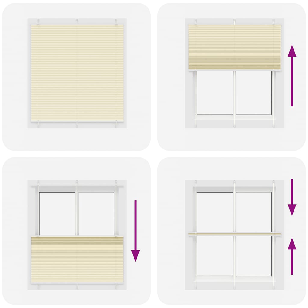 Cream Pleated Blind 115X100 Cm Fabric Width 114.4Cm