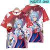 Summer New Women's GawrGura Hollywood Clothes Anime Surrounding 3D Short Sleeve T-shirt