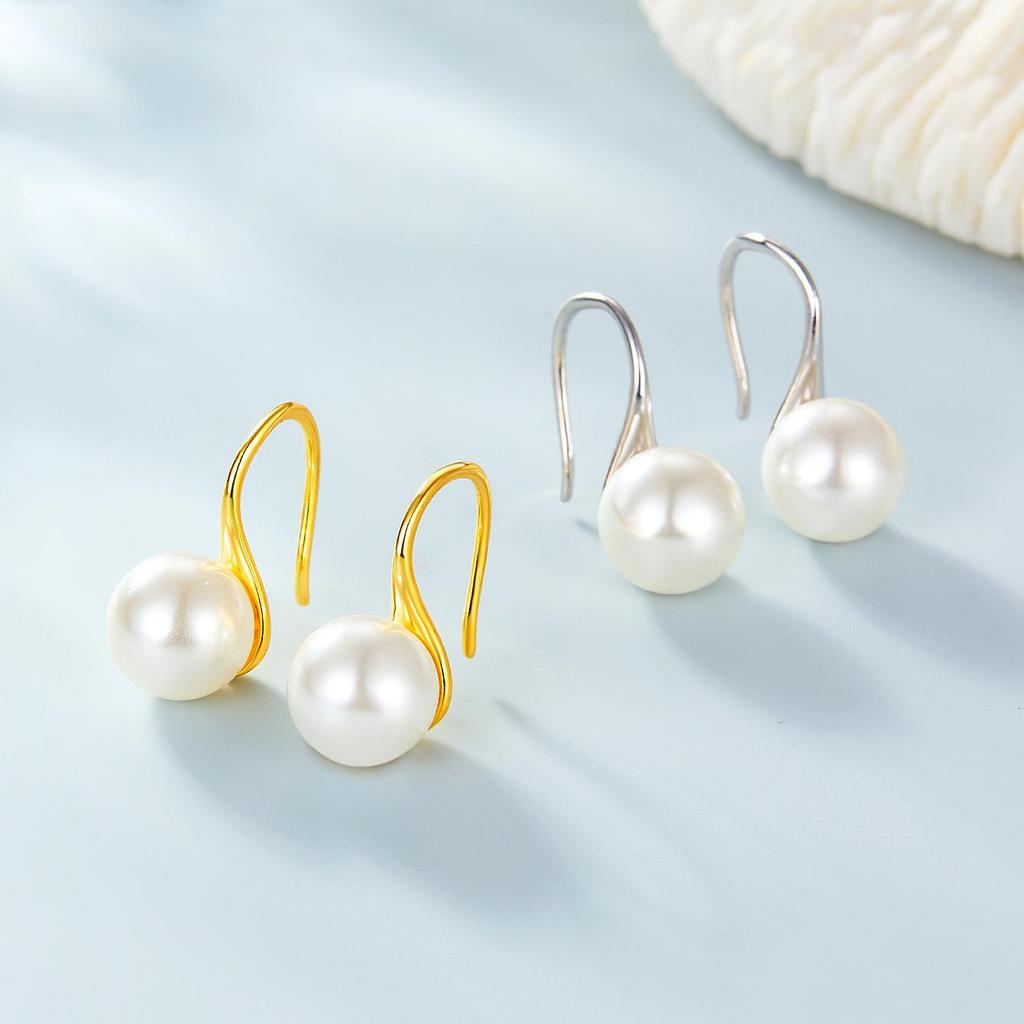 S925 Sterling Silver Retro Pearl Earrings: Elegant, Trendy, and Versatile Women's Jewelry