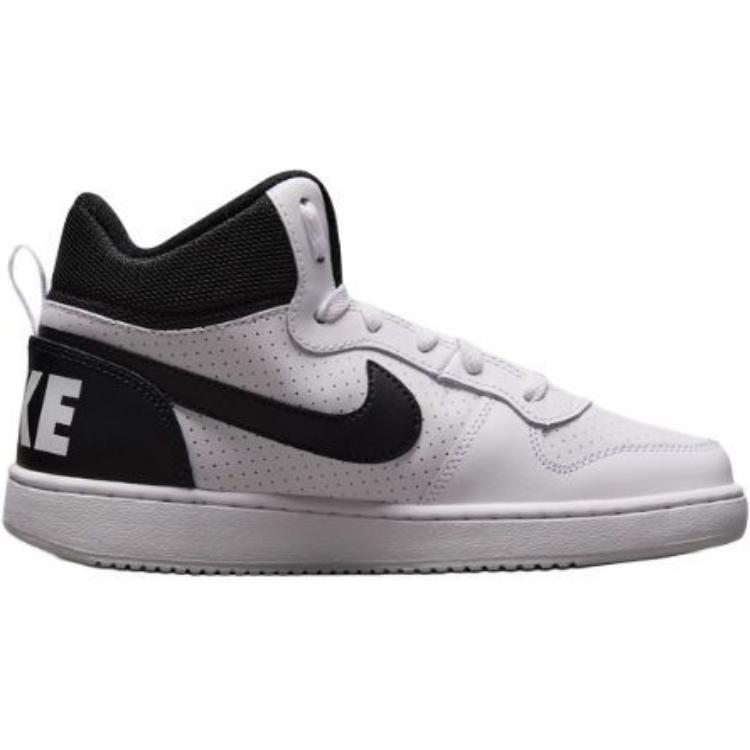 Nike Court Borough Lederstoff Bequem Vielseitig Rutschfest Stoßdämpfend Langlebig Atmungsaktiv Mid-Top Kinder-Sneaker Kinder-Sneaker 839977-101