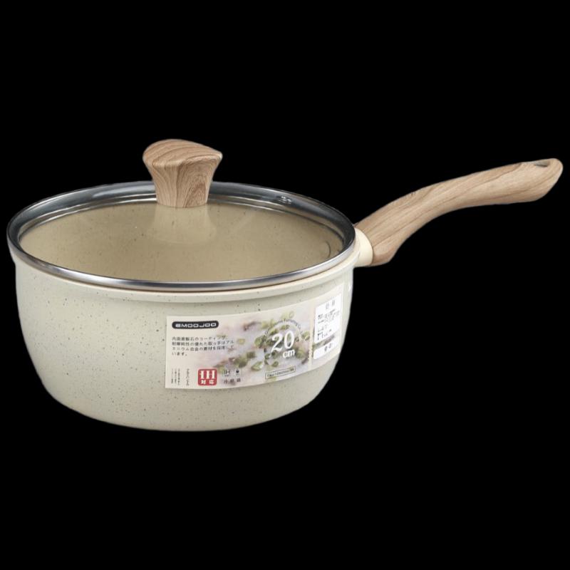 

Versatile 16cm Maifan Stone Non-stick Milk Pot with Lid