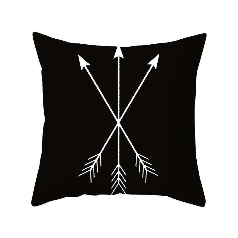 Simple Style Home Decoration Abstract Geometric Grid Black and White Lines Light Luxury Sofa Waist Support Pillow Cover Cushion