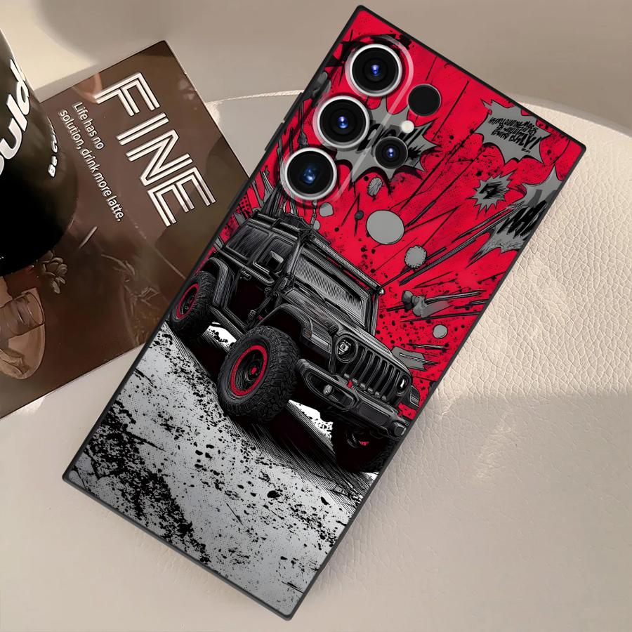 Funda Phone Cover Case for Samsung Galaxy S26 Ultra S25 Plus S21 FE Note 20 8 9 10 S23 S24 S10 S9 S20 Ultra Retro Cartoon Car