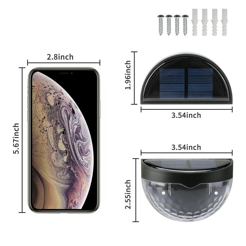 2V 100mA 6led Solar Kinkiet Wodoodporna bateria 600mAh Oświetlenie uliczne do ogrodzenia ogrodu Yard Decor