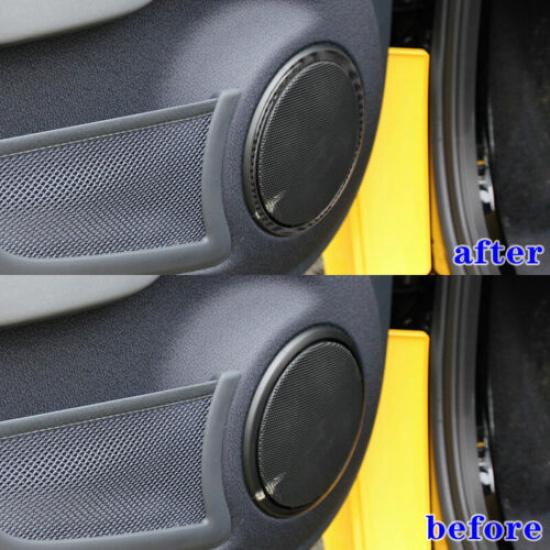 2pcs Carbon Fiber Car Inner Door Speaker Right Cover For Benz Smart 2011-2015