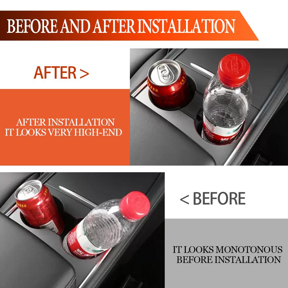Car Water Cup Holder Insert Slot Anti-Slip Limiter Clip Auto Interior Accessories For Tesla Model 3 Model