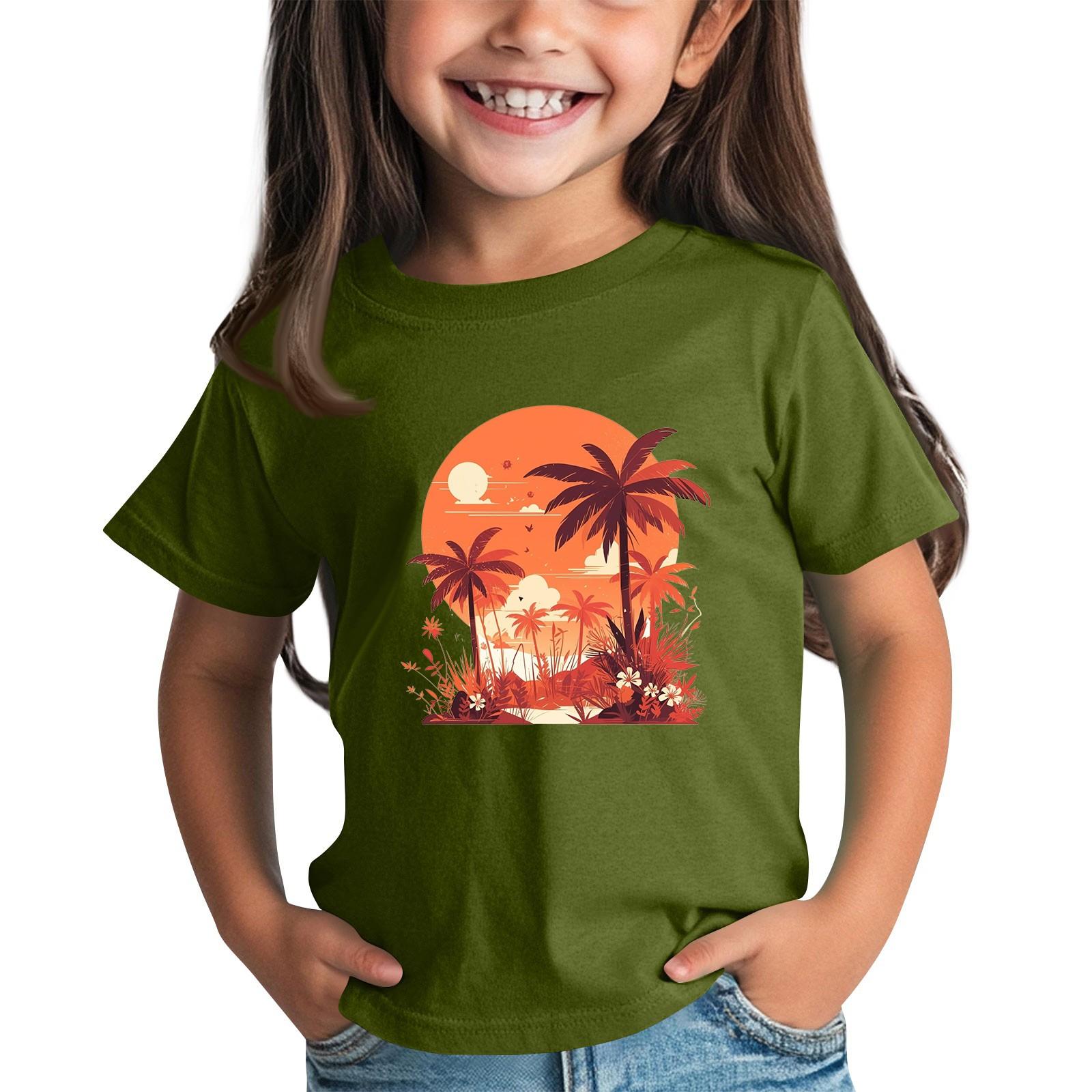 

Футболки для малюків, дівчаток, хлопчиків, дитячі футболки з принтом і короткими рукавами для хлопчиків і дівчаток 100 армія зелений колір