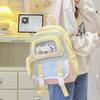 Girls Backpack Junior High School Student Backpack Color Contrast Student Schoolbag