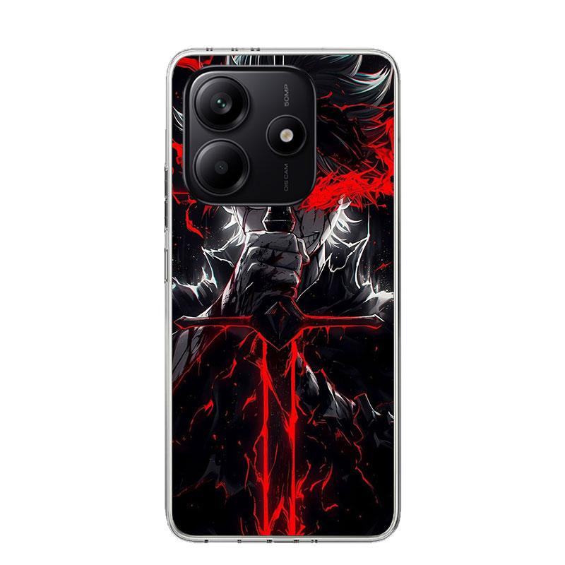 Black C-Clovers Anime Phone Case For Xiaomi Redmi Note 13 14 15 Pro Plus 12S 12 14S 11S 11E 10 10S 11 11T 5G 4G Cover Coque Redm
