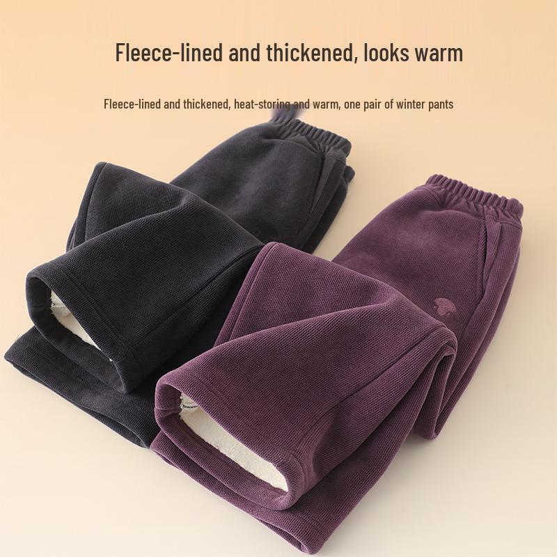 Girls' Fleece-Lined Wide-Leg Corduroy Pants - Winter 2025