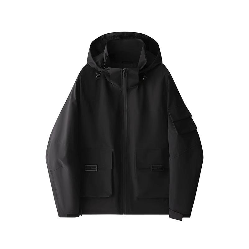 Mountain Series Herren Windjacke mit Kapuze: Herbst/Winter Lässige Workwear im amerikanischen Stil, Trendige Mehrfach-Taschen-Jacke