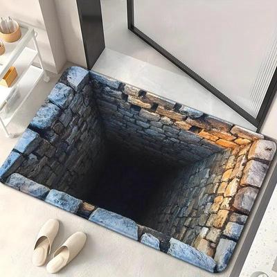Tappetino da bagno 2D Trap 60*90CM, Tappetino in materiale flanella, Adatto per bagno, camera da letto, ingresso soggiorno, Tappetino da bagno Tappetino da pavimento resistente