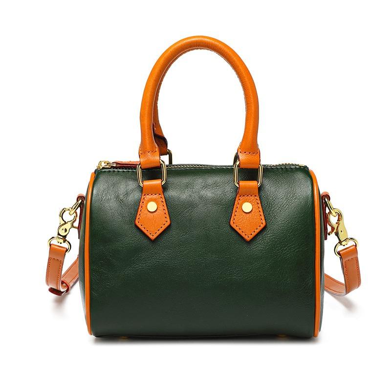 Real Cowhide Hand Carry Shoulder Pillow Bag On Behalf of Min Handbag Messenger Bag