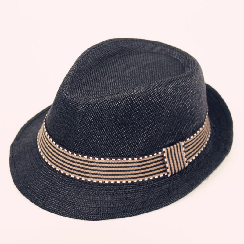 Boys Girls Baby Child Hat Rolled Brim Trilby Fedora Hat Pinch Crown Jazz Cap