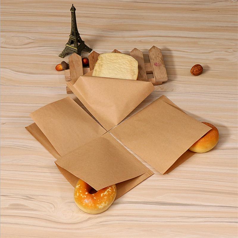100 Pezzi Sacchetto di Carta Bianco Resistente all'Olio per Panini Ciambelle Monouso da Asporto Cibo Rivestito Resistente al Grasso Imballaggio per Pollo Fritto Hamburger