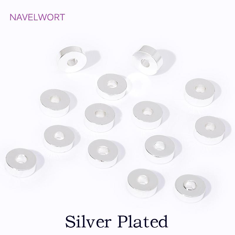 18K Gold Plated 3/4/6mm Round Smooth Spacer Beads,Separator For Beads,Brass Bracelet Beads For Jewelry Making, DIY Accessories