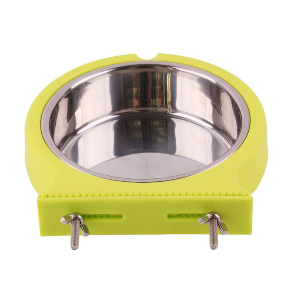 Dog Crate Bowls Detachable Stainless Steel Hanging Bunny Feeder for Kennel Cage