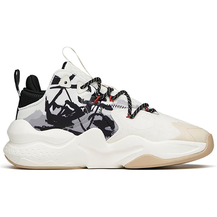 New Anta Bastard Peak 2 Coverage Slip-Resistant Warm Wear-Resistant Low-Top Skateboard Shoes White Black Gray 112148080-7