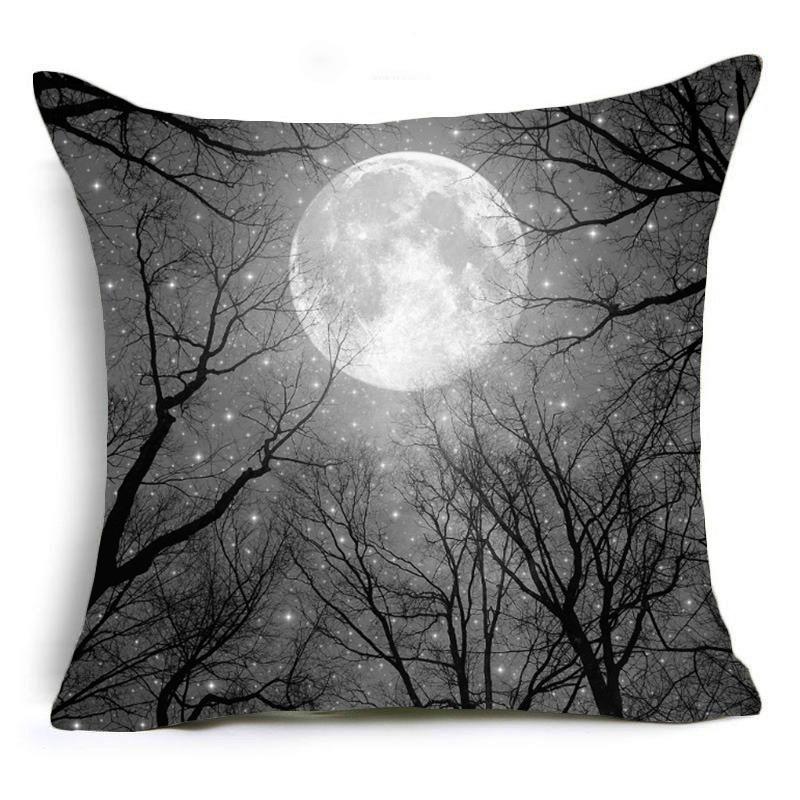 Green Plant Forest Pattern Decorative Pillowcase Living Room Bedroom Square Cushion Pillowcase