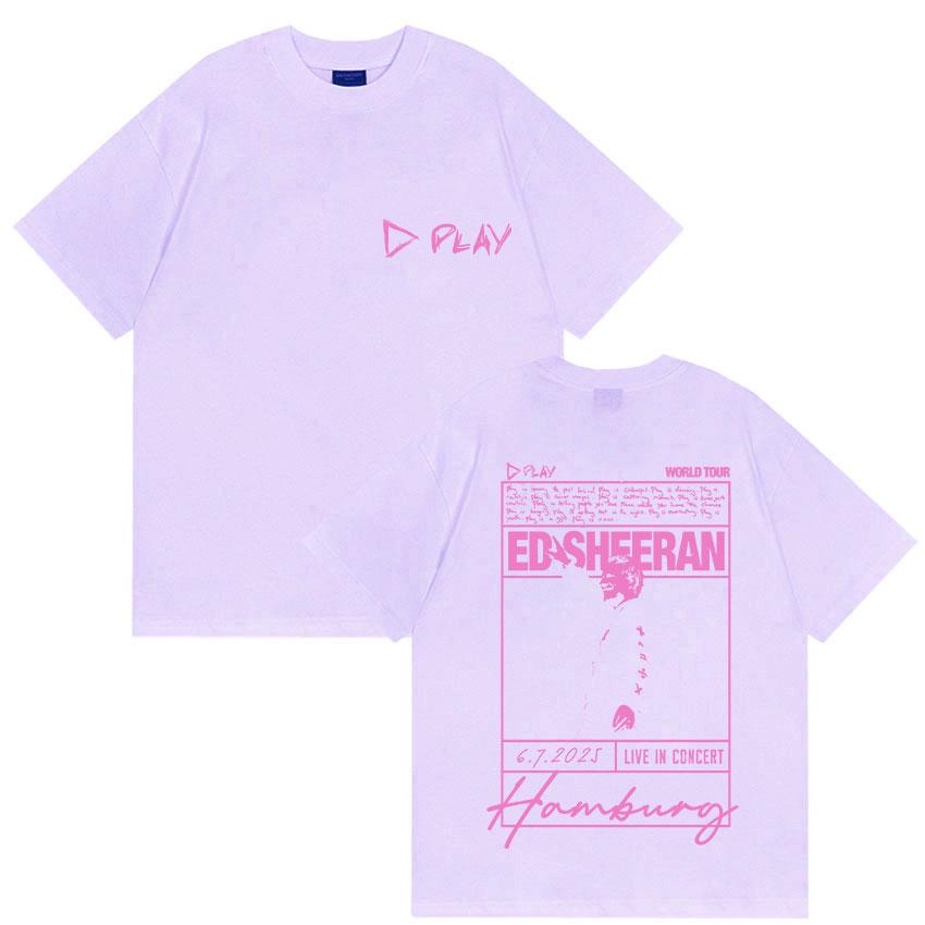 Rapper Ed Sheeran Play World Tour 2025 Fans Gift TShirt Mens Vintage Hip Hop Oversized T Shirt Man 100 Cotton Tees Streetwear