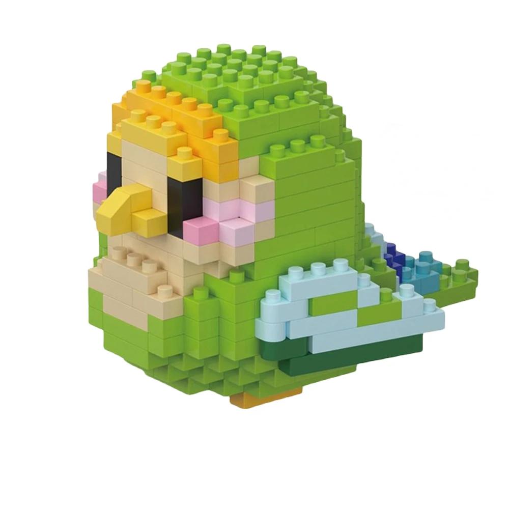 KNEW BUILT Bunte Papageien Mikro Mini Bausteine Montage Spielzeug 3D Modellsteine für Vögel Spaß Praktische Fähigkeit Geschenk