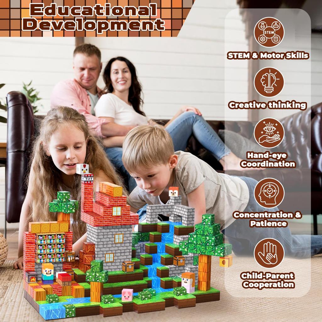 150 Pcs Magnetic Building Blocks, Educational Toys for Kids, Boys and Girls, Birthday Gift, Christmas Gift