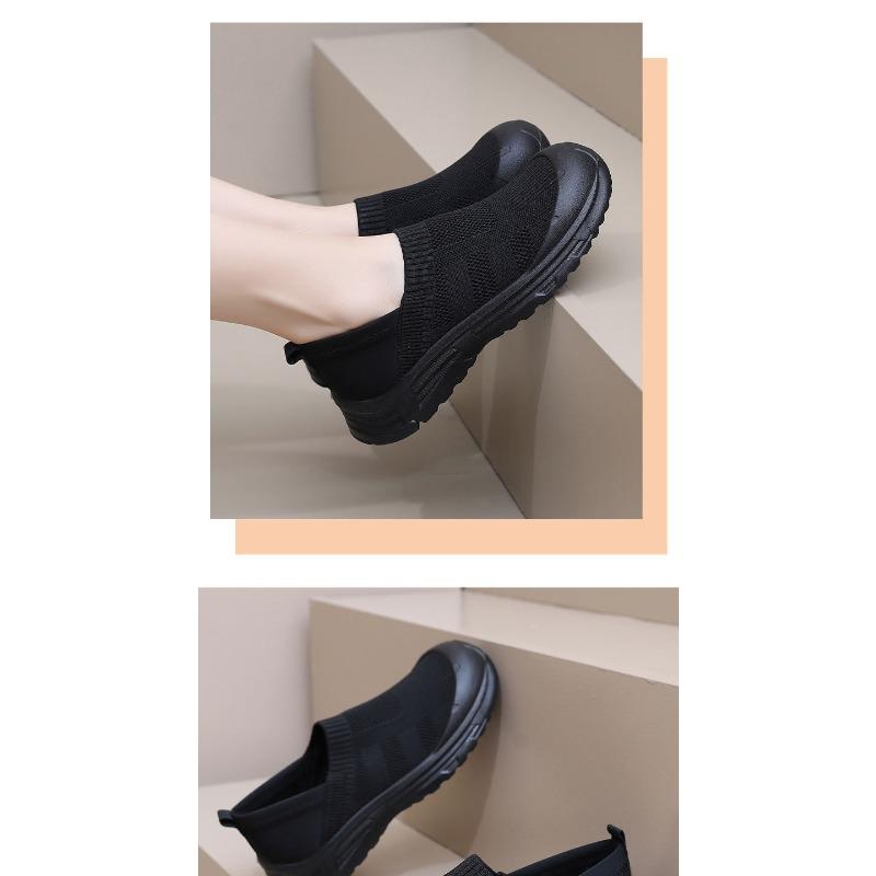 Shoes Women's 2025 Spring New Casual Single Shoes Lazy People Pedal Round Toe Heightened, Breathable, Non-slip and Wear-resistant Women's Shoes