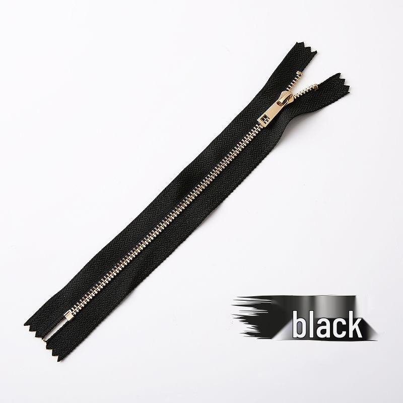 Metal Closed-End Light Gold Zipper for Handbags, Pencil Cases, Wallets, and Clothing