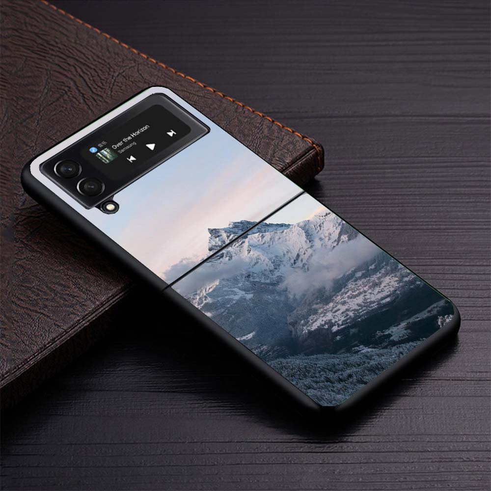 

Landscape Winter Light Snow Phone Case For Samsung Galaxy Z Flip3 Flip4 Flip5 Flip6 Flip7 For Z Flip 7 6 5 4 3 5G Hard Folding C Samsung Z Flip 6