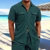 Men's Lapel Jacket With Pockets Casual And Comfortable Short Sleeved Coat