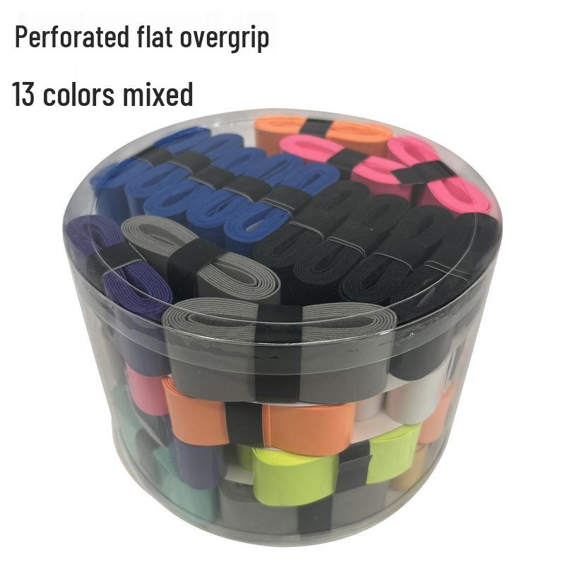 Elastic Perforated PU Leather Overgrip for Badminton, Tennis & Table Tennis Rackets, Fishing Rods with Ribbed Sweatband