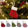 Cute Mini Christmas Pendants Knitted Stocking Ornaments, Knit Xmas Tree Hanging Decor, Small Woolen Sock Decor for Tree, Mantel, Doorway Holiday Party