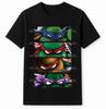 TMNT Leonardo Michelangelo Donatello Raphael 4 Faces Graphic T-Shirt