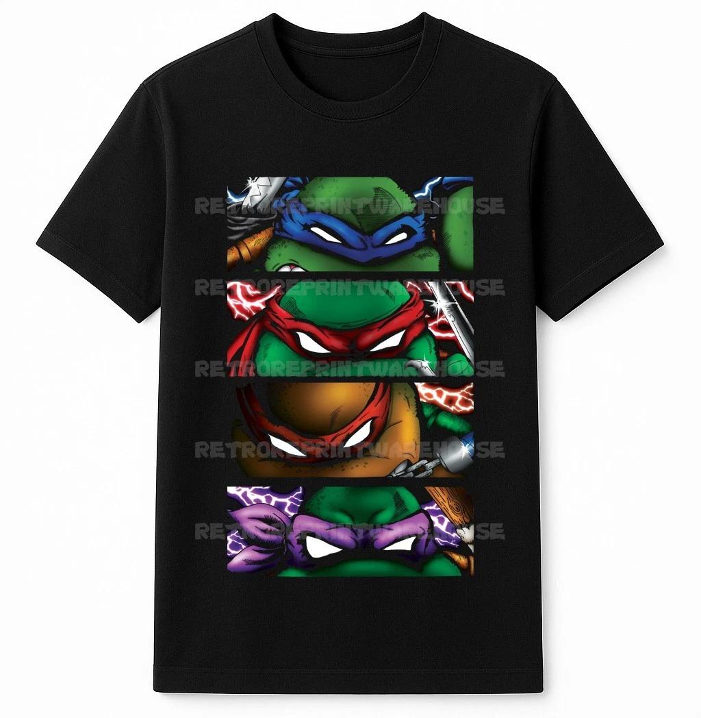 TMNT Leonardo Michelangelo Donatello Raphael 4 Faces Graphic T-Shirt 4XL