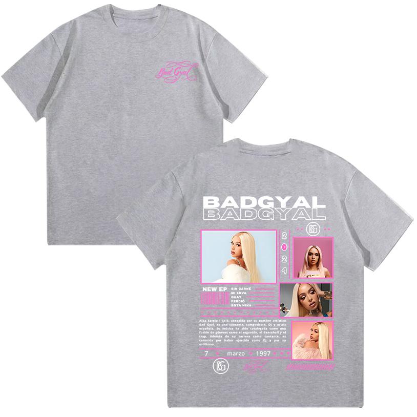 Graphic T Shirts Rapper Bad Gyal Hip Hop Tee High Quality Cotton Women Clothing Harajuku Pop Men T-shirts Casual Y2K Streetwear