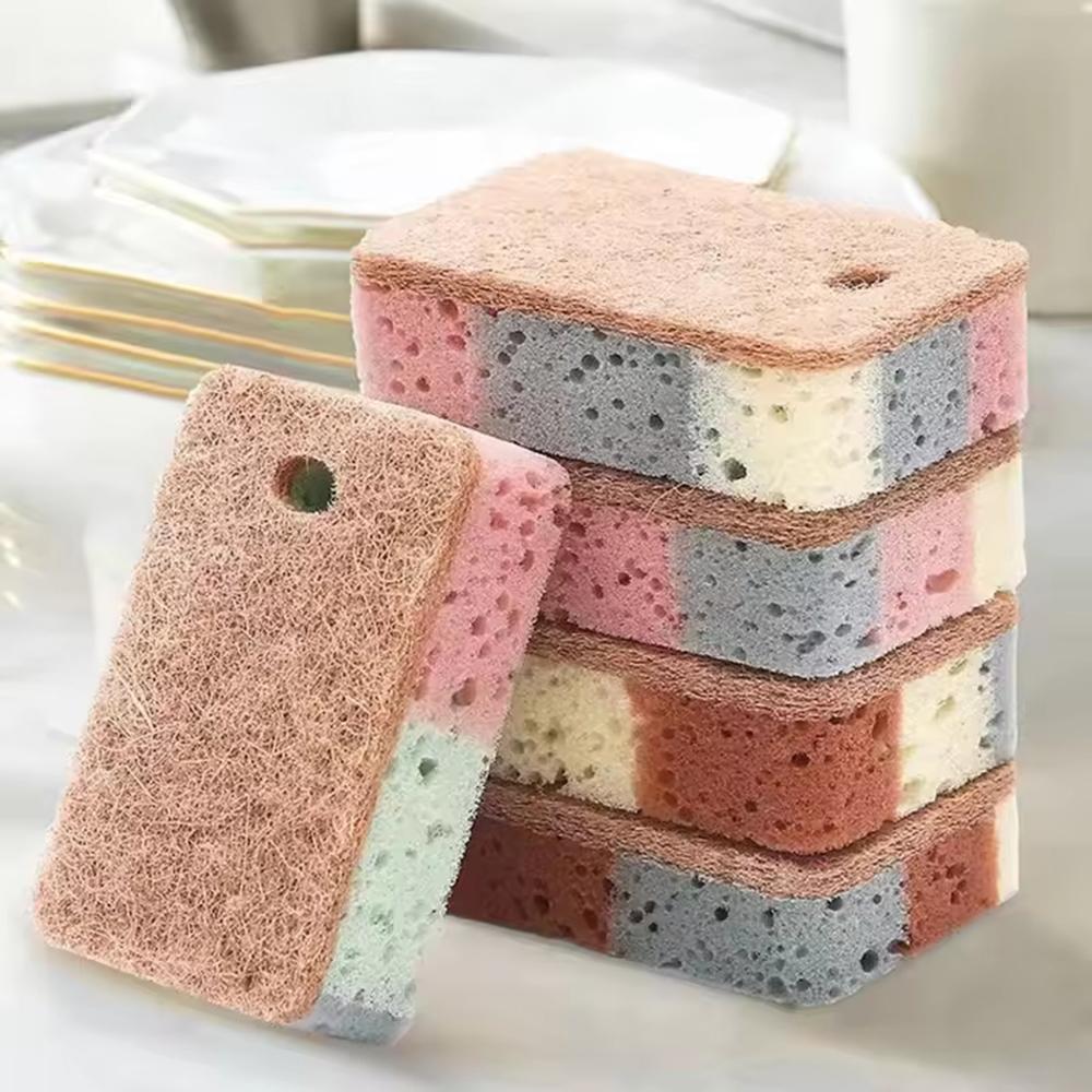 5 Sets Of Double-Sided Cleaning Sponge, Honeycomb Sponge, Household Dishwashing, Cleaning, Decontamination, Cleaning Wipe