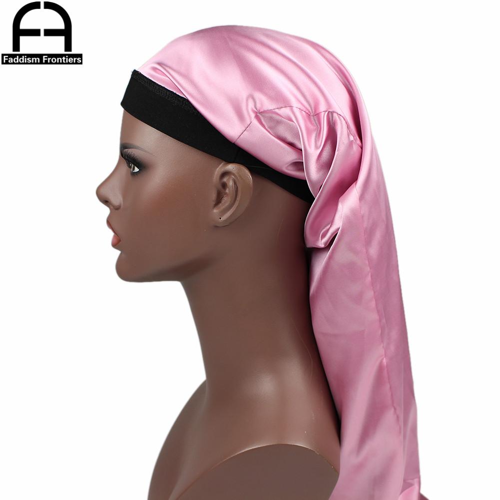 Unisex Men Braid And Dreadlocks Cap Satin Lined Long Hair Cover Durag Wide Band Bonnet Dome Cap Sleeping Cap
