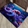 Vibrant Octopus Rug for Living Room Decor - Unique Marine Life Artwork, Ocean-Themed Home Accessories Skid Resistant Carpet