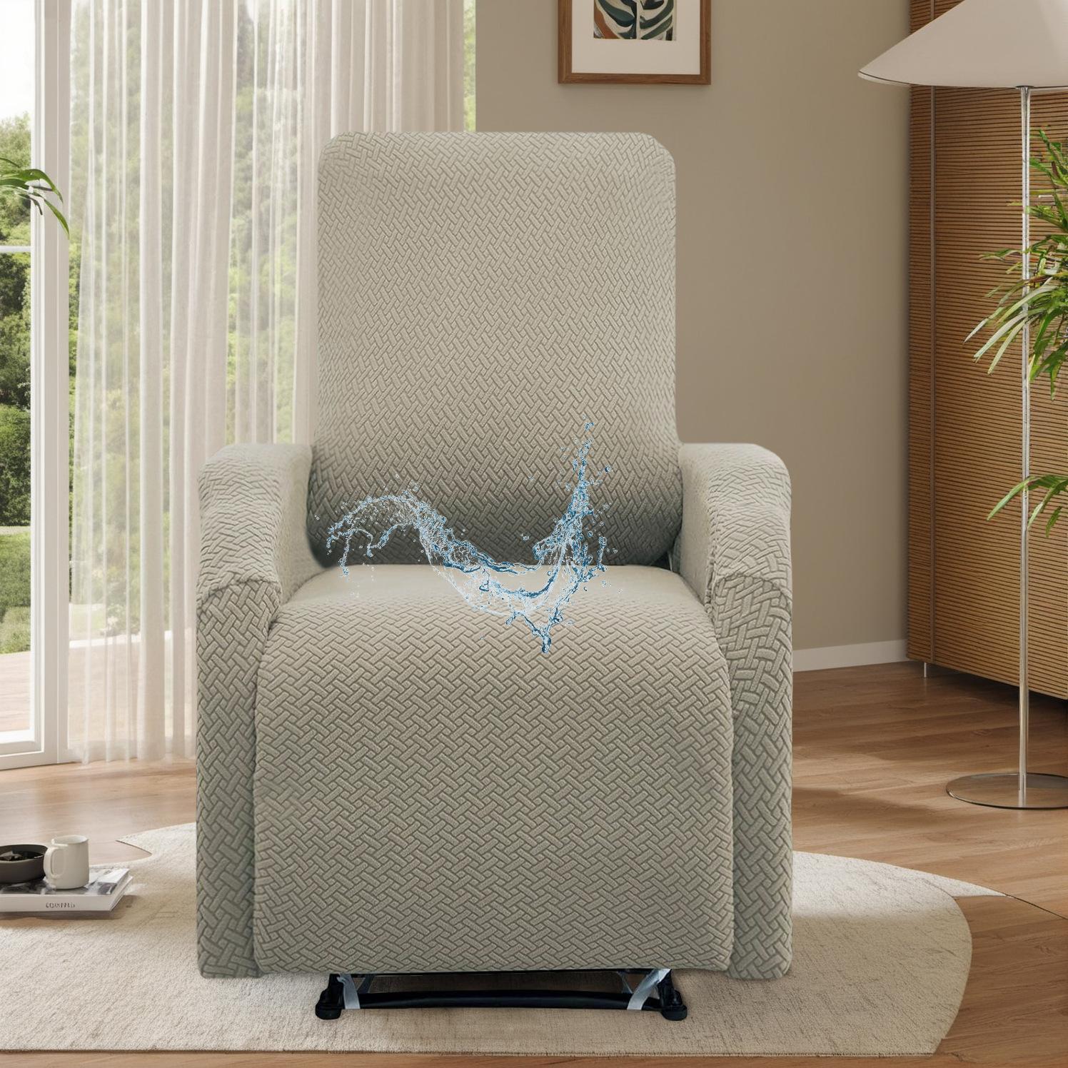 

Жаккардовый Т-образный водонепроницаемый полосатый клетчатый маленький чехол для дивана Chivas, однотонный эластичный одинарный чехол для массажного кресла для отдыха One size