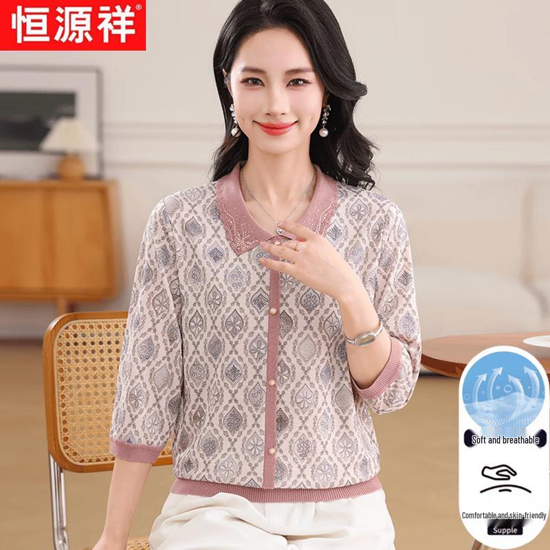 Hengyuanxiang Women s Summer 3/4 Sleeve Polo T-Shirt 5XL