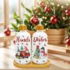 Set de 2 Dispensadores de Jabón Navideños, Decoración Navideña para Cocina, Dispensador de Jabón de Gnomos de Navidad con Bandeja para Decoraciones Interiores del Hogar