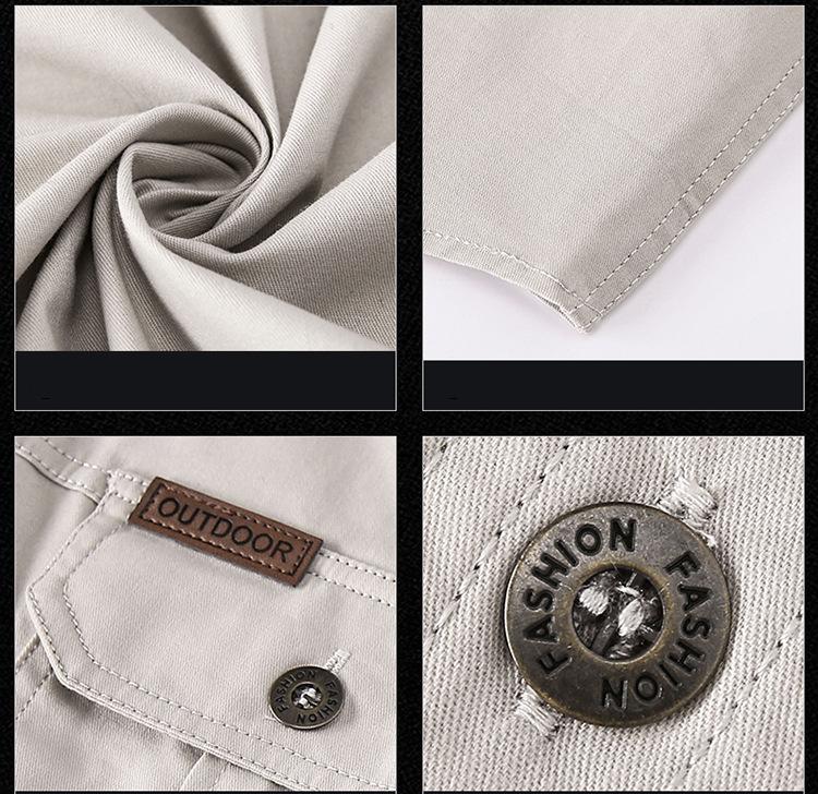 Cămașă cu mânecă lungă cu instrumente pentru bărbați Jachetă cargo clasică, 100% bumbac, marca de toamnă, cămăși casual de afaceri pentru bărbați