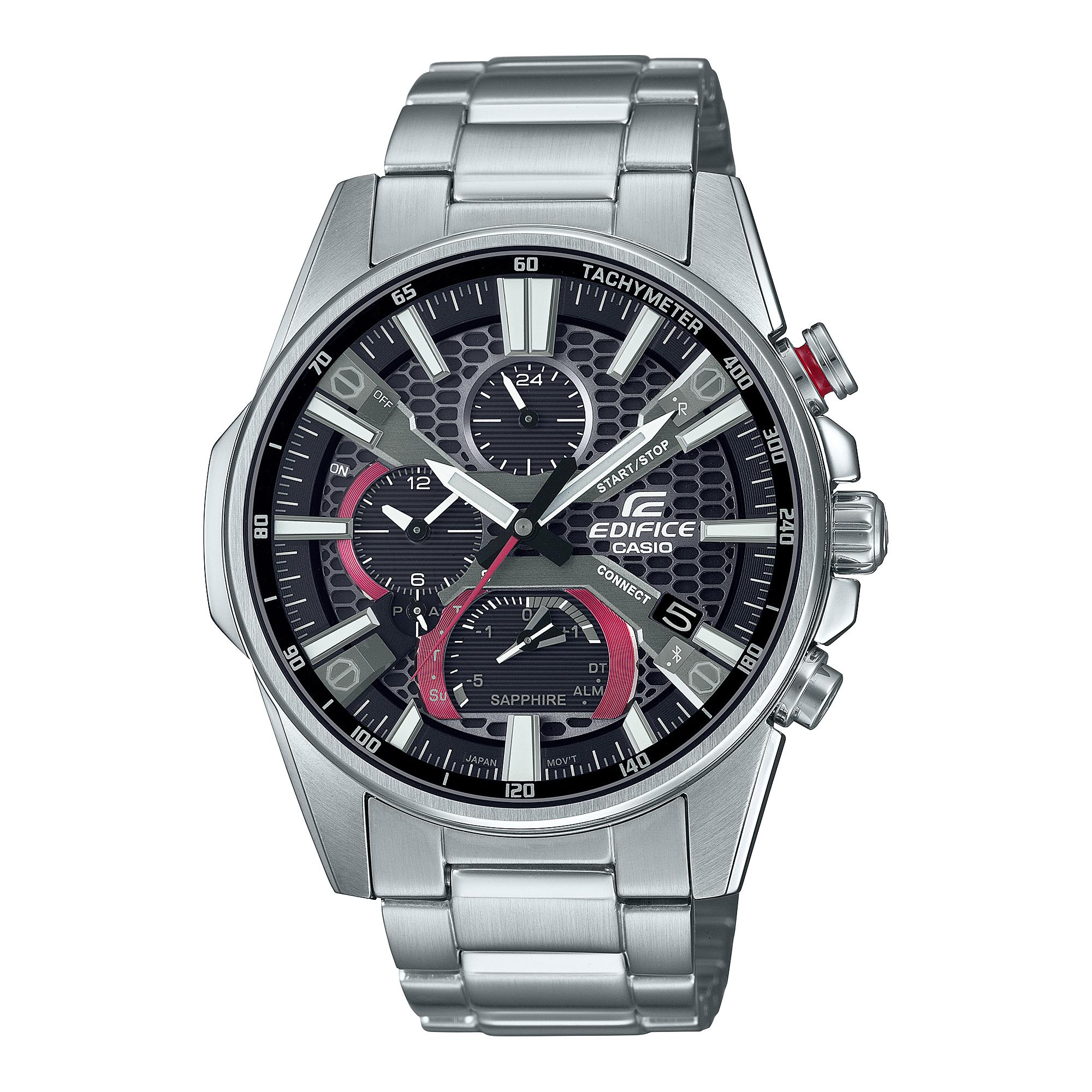 Casio Edifice Men s Stainless Steel 100M Water Resistant Quartz Watch EQB-1200YD-1A чёрный