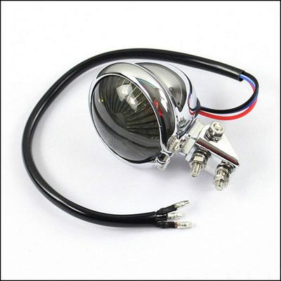 YIBO Motorrad Rote LED Einstellbare Cafe Racer Stil Bremsrücklicht Motorrad Bremsrücklicht Rücklicht Chopper (Silber)